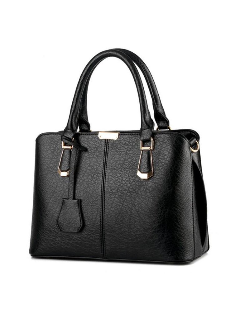 Kožená luxusní velká černá kabelka